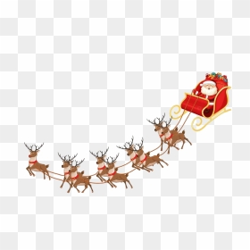 Reindeer Sleigh Png Clipart - Transparent Background Reindeer Clipart, Png Download - reindeer png
