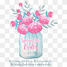 Transparent Floral Watercolor Png - Clip Art, Png Download - mason jar png