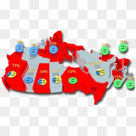 Gst Percentages In Canada - Canada Taxation Map, HD Png Download - gst png