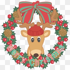 Christmas Eve,deer,reindeer - พวงหรีด ฮ อ ล ลี่, HD Png Download - reindeer png