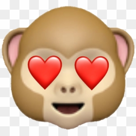 Emoji Monkey Heart Hearteyes Monkeyandheart - Monkey With Heart Eyes Emoji, HD Png Download - heart eyes emoji png