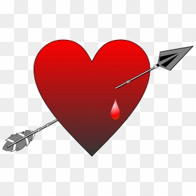 Red Heart With Arrow And Blood Drop - Heart Arrow Drop Blood, HD Png Download - blood drop png