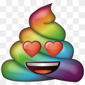 Animated Rainbow Poop Emoji Gif, HD Png Download - heart eyes emoji png