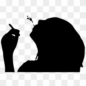 Smoking Woman Face Free Photo - Woman Smoking Silhouette, HD Png Download - cigarette smoke png