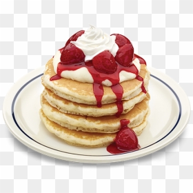 Ihop Strawberry And Cream Pancakes, HD Png Download - pancakes png