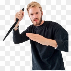 Transparent Guy With Gun Png - Creepy Guy With Knife, Png Download - pewdiepie png