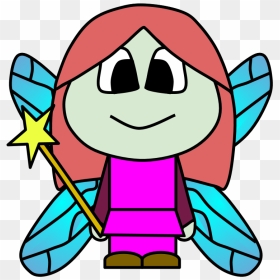 Fairy, Wings, Wand, Big Eyes, Cartoon Person, HD Png Download - fairy wings png