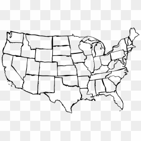 Map Of Usa Drawing 3 - States Map Without State Names, HD Png Download - usa map png