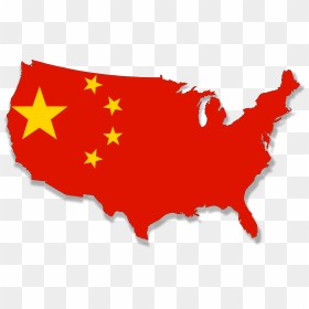 Usa In About 30yrs Flag Map Clip Arts - China Flag Vector Png, Transparent Png - usa map png