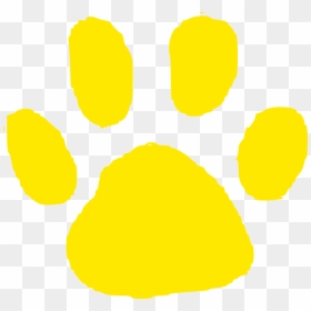 Jpg Transparent Library Bobcat Clipart Blue Dog Paw - Black And Yellow Paw Print, HD Png Download - dog paw png