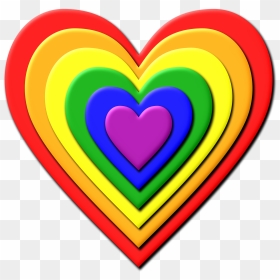 Multi Layered Rainbow Heart Vector Image Free - Rainbow Heart Clip Art, HD Png Download - heart vector png