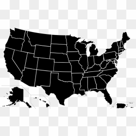 H1n1 Usa Map - United States Map Black, HD Png Download - us map png