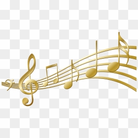 Gold Music Notes Transparent, HD Png Download - treble clef png