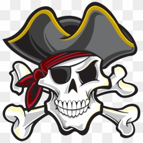 Skull & Bones Skull And Crossbones Piracy Human Skull - Pirate Skull And Crossbones Cartoon, HD Png Download - skull and crossbones png