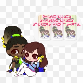 L U C I O D - Dva And Lucio Chibi, HD Png Download - dva png
