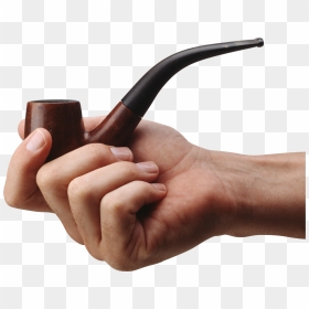Smoke Pipe - Hand Holding Smoking Pipe, HD Png Download - pipe png
