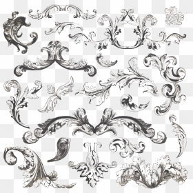 Vintage Clothing Ornament Filigree Royalty-free - Rococo Decorative Elements, HD Png Download - filigree png