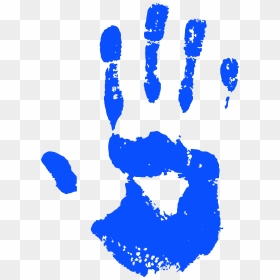 Handprint Clipart Blue - Transparent Hand Prints Clipart, HD Png Download - bloody handprint png