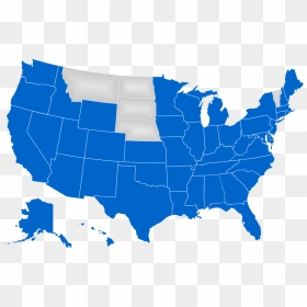 State Connections Map - Blue United States Map, HD Png Download - us map png
