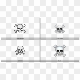 Skull And Crossbones On Various Operating Systems - Ascii Table Skull And Crossbones, HD Png Download - skull and crossbones png
