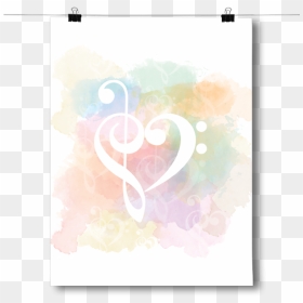 Inspired Posters Treble Clef - Heart, HD Png Download - treble clef png