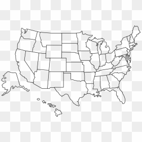 Outline Of The United States - Transparent Us Map Outline, HD Png Download - us map png