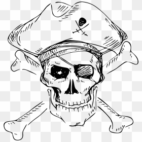 Piracy Skull And Crossbones Stock Photography Human - Pirate Drawing, HD Png Download - skull and crossbones png