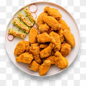 Oven Fried Chicken Wings - Top View Buffalo Wings, HD Png Download - fried chicken png