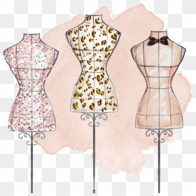 Hand Painted Three Tailored Dresses Png Transparent - Mannequin Drawing For Fashion, Png Download - fashion png