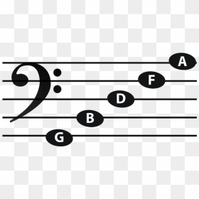 Bass Line Notes - Bass Clef Ledger Line, HD Png Download - treble clef png