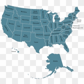 Usa Map - National League Vs American League Map, HD Png Download - usa map png