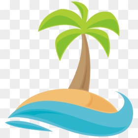 Palm Tree Leaves Clipart Clipart Clip Art - Palm Tree Beach Clip Art, HD Png Download - palm leaf png