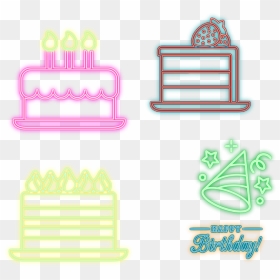 Cake Neon Png, Transparent Png - neon png