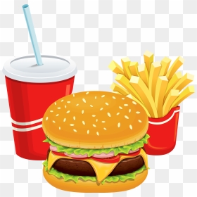 Clipart Of Restaurant, Breakfast And Foods - Burger And Fries Clipart, HD Png Download - fries png