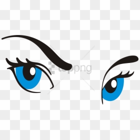 Free Png Download Cartoon Eye With Eyebrow Png Images - Transparent Cartoon Blue Eyes, Png Download - eyebrow png
