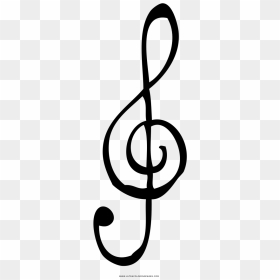 Treble Clef Coloring Page - Notas Musicais Desenho Png, Transparent Png - treble clef png