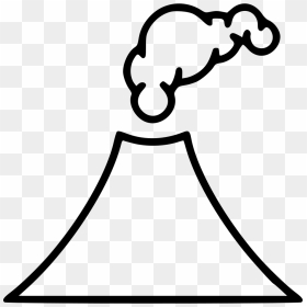Erupting Volcano - Black And White Volcano Clip Art, HD Png Download - volcano png