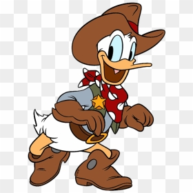 Cowboy Halloween Cliparts - Donald Duck With Cowboy Hat, HD Png Download - cowboy png