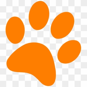 Orange Cat Paw - Orange Paw Print Clipart, HD Png Download - paw png
