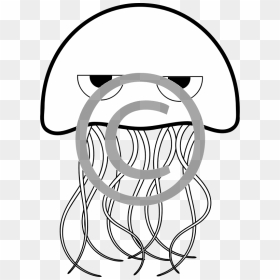 Jelly Fish Black And White Clipart, HD Png Download - jellyfish png