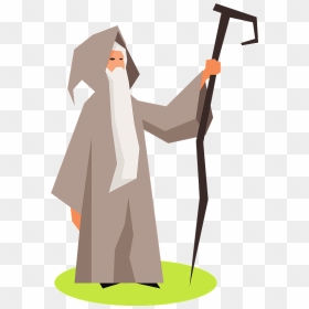 Wizard With Stick Clipart - Public Domain Wizard, HD Png Download - wizard png