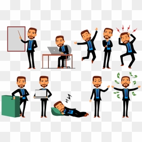 Business Animated Characters - Business Man Cartoon Character Png, Transparent Png - businessman png