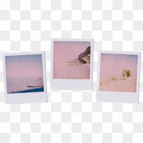 #beach #polaroid #pictures #photo #white #frame #white - Polaroid Pink Sunset, HD Png Download - white frame png