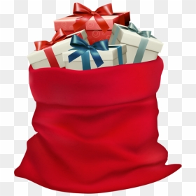 Santa Claus Gift Bag, HD Png Download - christmas present png