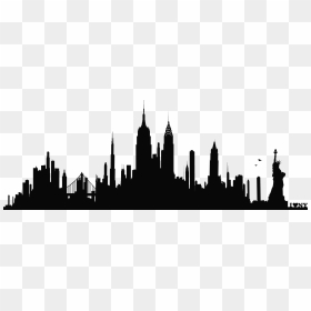 New York City Skyline Silhouette Wall Decal Phonograph - New York City Skyline Png, Transparent Png - city skyline png