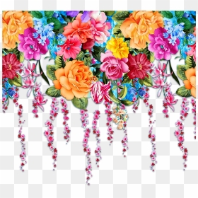 Transparent Flower Design Png - Textile Digital Flower Design, Png Download - png flowers vectors