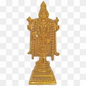 Beautiful Golden Lord Venkateswara Brass Statue With - Tirupati Balaji Brass Idol, HD Png Download - lord venkateswara png