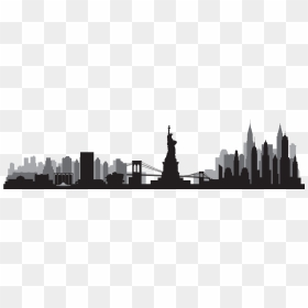 New York City Skyline Silhouette Transparent & Png - New York City Silhouette Png, Png Download - city skyline png