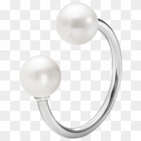 White Pearl Png - Sølvringe Med Perle, Transparent Png - pearl png