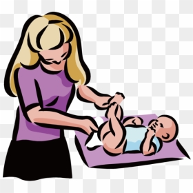 Mom And Baby Png Free Download - Baby Diaper Change Cartoon, Transparent Png - mom png